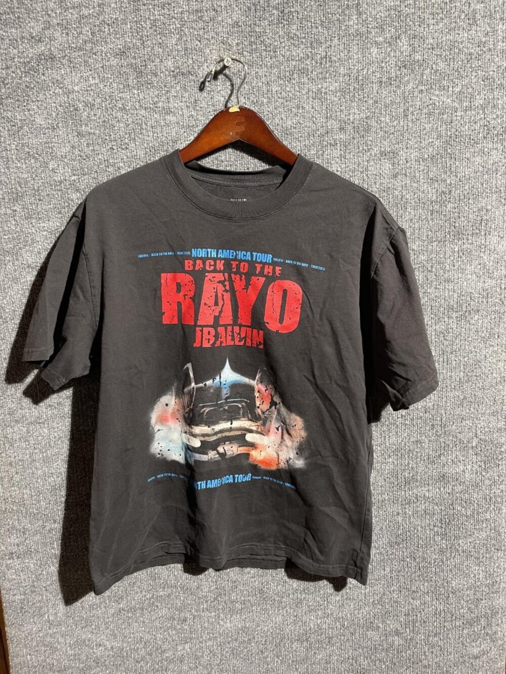 J Balvin Back To The Rayo Shirt Mens Medium Black North America Tour 2023